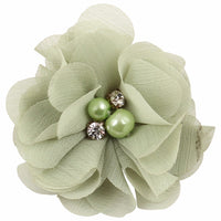 Chiffon Flower with Pearl/Rhinestone 5cm