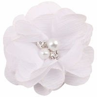 Chiffon Flower with Pearl/Rhinestone 5cm