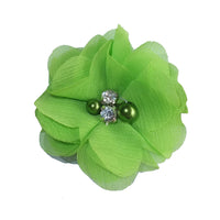 Chiffon Flower with Pearl/Rhinestone 5cm