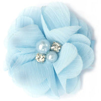 Chiffon Flower with Pearl/Rhinestone 5cm