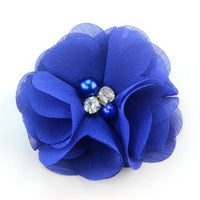 Chiffon Flower with Pearl/Rhinestone 5cm