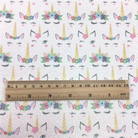 Unicorn Wink with Glitter Faux Leather Sheet