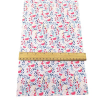Floral Red & Blue Wildflowers Faux Leather Sheet
