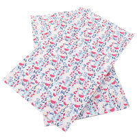 Floral Red & Blue Wildflowers Faux Leather Sheet