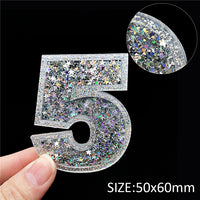 Numbers Sequin Acrylic Shakers