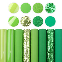 Apple Green Mixed Faux Leather Full Sheet Pack of 8