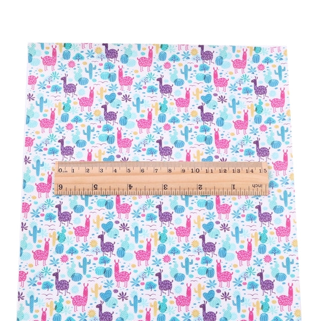 Llamas Faux Leather Sheet Dancing In Ribbon