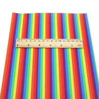 Stripe Rainbow Faux Leather Sheet