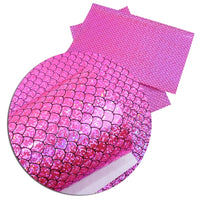 Mermaid Scale Iridescent Glitter Faux Leather Sheet