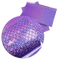 Mermaid Scale Iridescent Glitter Faux Leather Sheet