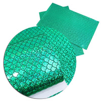 Mermaid Scale Iridescent Glitter Faux Leather Sheet