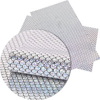 Mermaid Scale Iridescent Glitter Faux Leather Sheet