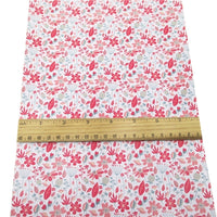 Floral Pink Wildflowers Faux Leather Sheet