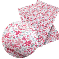 Floral Pink Wildflowers Faux Leather Sheet