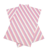 Stripes Pink & Purple with Glitter Faux Leather Sheet