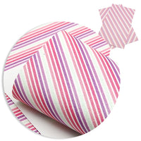 Stripes Pink & Purple with Glitter Faux Leather Sheet