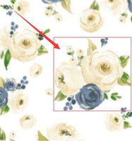 Floral Cream & Navy Roses Faux Leather Sheet