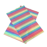 Rainbow Stripe Laser Faux Leather Sheet