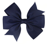 Pinwheel Solid Bow with Clip 3"