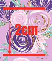 Floral Purple Flowers on Purple Faux Leather Sheet