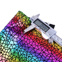 Rainbow Laser Crackle on Black Fabric Sheet