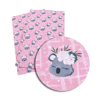 Koalas on Pink Faux Leather Sheet