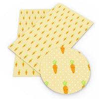 Easter Carrots on Lemon Faux Leather Sheet