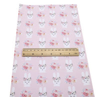 Easter Bunny Floral Crown on Pink Faux Leather Sheet
