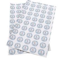 Easter Bunny Blue Wreath Faux Leather Sheet