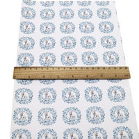 Easter Bunny Blue Wreath Faux Leather Sheet