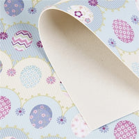Easter Fancy Eggs on Blue Faux Leather Sheet