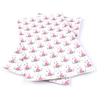 Easter Bunny with Easter Egg Faux Leather Sheet