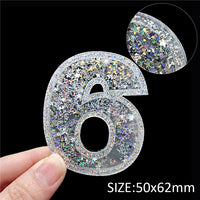 Numbers Sequin Acrylic Shakers