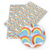 Rainbows in the Sky Faux Leather Sheet
