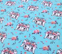 Easter Bunny Face on Blue Faux Leather Sheet