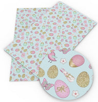 Easter Mix on Blue Faux Leather Sheet