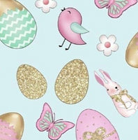 Easter Mix on Blue Faux Leather Sheet