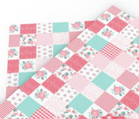 Patchwork Squares Faux Leather Sheet