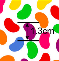 Jellybeans on White Faux Leather Sheet