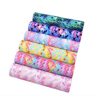 Mermaid Scales Fine Glitter Faux Leather Full Sheet Pack of 6