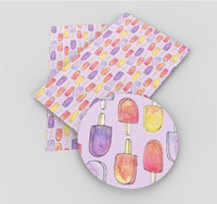 Ice Creams on Purple Faux Leather Sheet