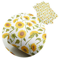 Floral Sunflowers with Stem Faux Leather Sheet