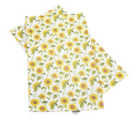 Floral Sunflowers with Stem Faux Leather Sheet