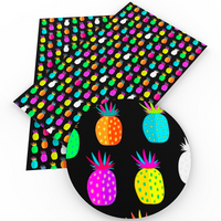 Pineapple Neon on Black Faux Leather Sheet