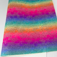 Rainbow Glitter Lace Faux Leather Sheet