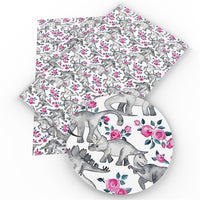 Dinosaurs & Roses Faux Leather Sheet