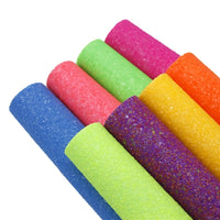 Neon Chunky Glitter Faux Leather Sheet