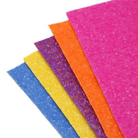 Neon Chunky Glitter Faux Leather Full Sheet Pack of 8