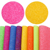 Neon Chunky Glitter Faux Leather Full Sheet Pack of 8