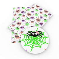 Halloween Spiders Faux Leather Sheet